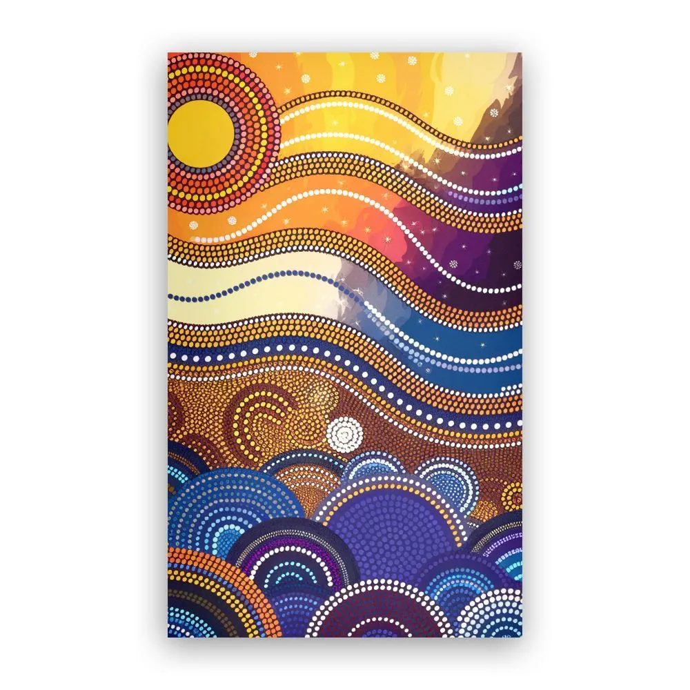 Aboriginal Dot Painting Carpet Rug Ocean Journey Blue