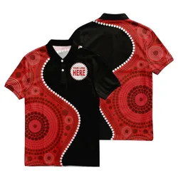Aboriginal Dot Painting Custom Logo Polo Shirt Campsite Red