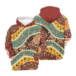 Aboriginal Dot Painting Men's Hoodie Hunting Emu Zip Up Hoodie