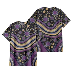 Aboriginal Dot Painting T-Shirt Ocean Spirits Blue Purple Urban