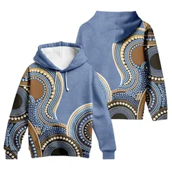 Aboriginal Dot Painting Hoodie Waterhole Blue Zip Up Hoodie