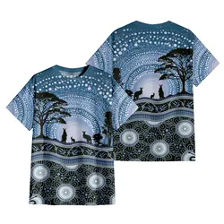 Aboriginal Urban T-Shirt Songlines Of The Sky Blue