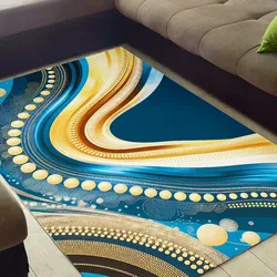 Aboriginal Urban Carpet Rug Rivers Of The Dreaming Blue