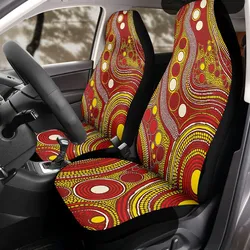Aboriginal Dot Painting Car Seat Cover Circles Of Connection Red