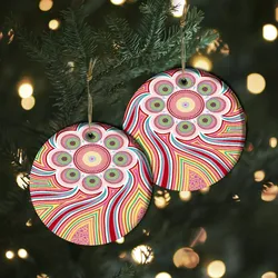 Aboriginal Urban Ornament Meeting Places Color Pastel Ceramic Ornament
