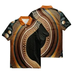 Aboriginal Dot Painting Polo Shirt Golden Waterways