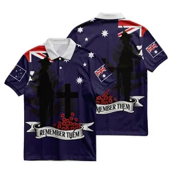 Lest We Forget Polo Shirt Remember Them Fern Leaf