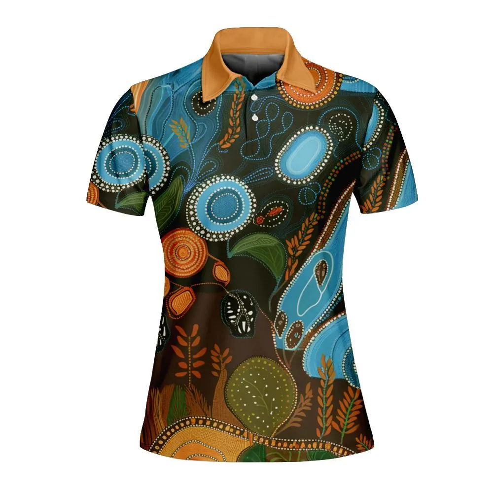 Aboriginal Urban Women Polo Shirt Plants