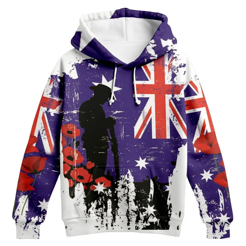 Lest We Forget Hoodie Flag Australia Zip Up Hoodie