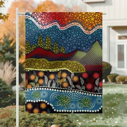 Aboriginal Urban Garden Flag Turtle Symbol