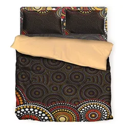 Aboriginal Dot Painting Bedding Sets Campsite Yellow Red