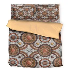 Aboriginal Dot Painting Bedding Set Campsite Pattern