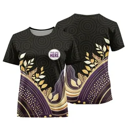 Aboriginal Dot Painting Custom Logo Women T-Shirt Running Waterhole Purple Urban