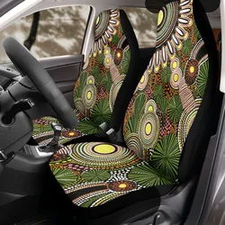 Aboriginal Dot Painting Car Seat Cover Bushland Green